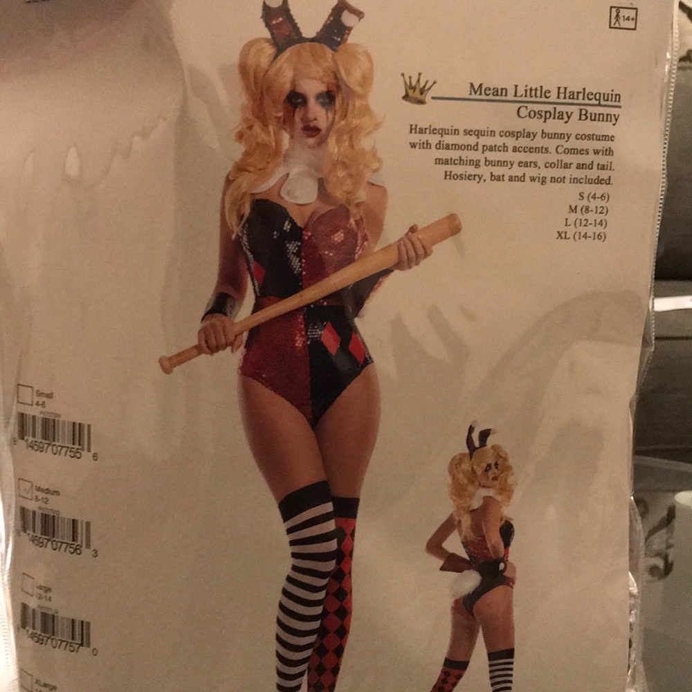 Halloween costume of harlequin